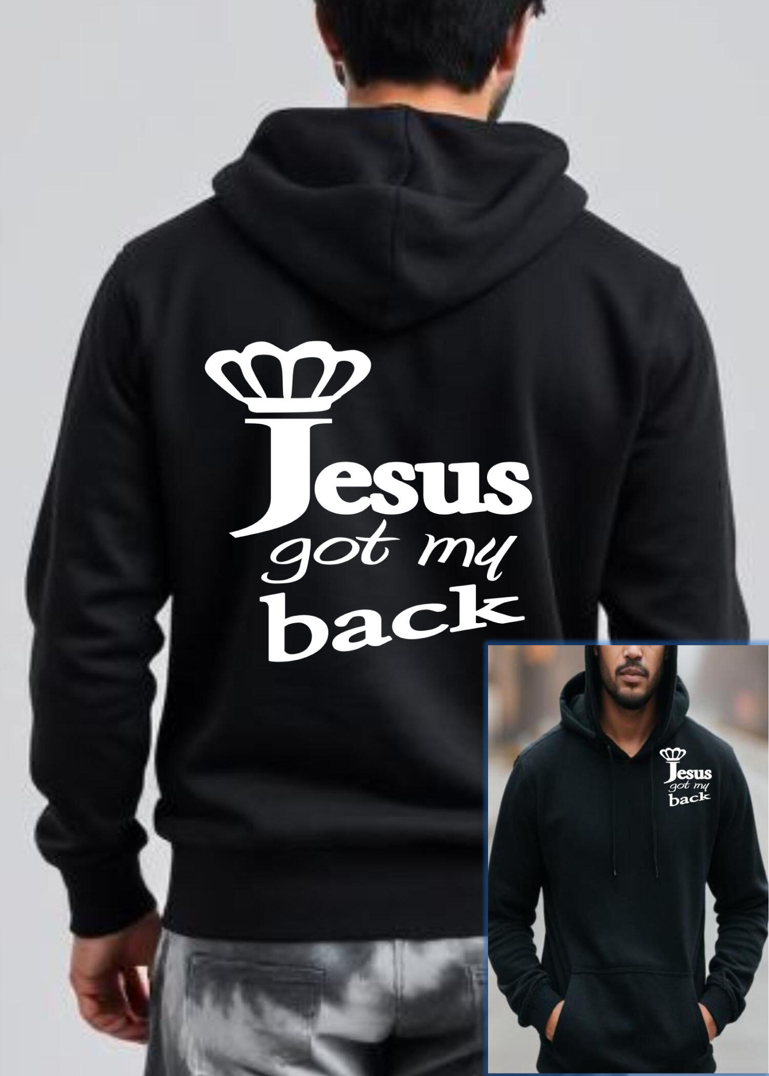 Jesus Got My Back Christian Hoodie Women, Men, Girls, and Boys Christian T-shirts & Apparel